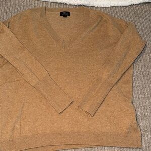 J. Crew Women's Camel V-Neck Sweater- SIZE XS!
